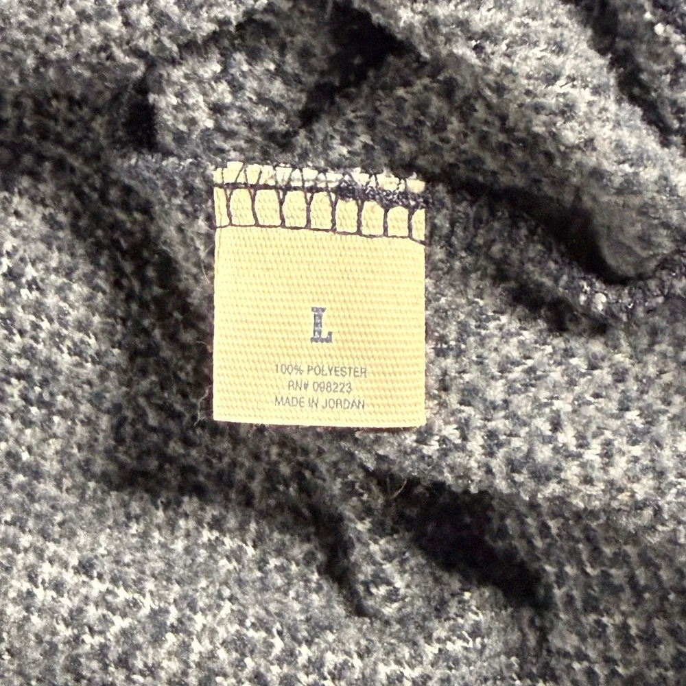 Magellan Outdoors Mens Blue Textured Pullover Mock Neck Button Loose Fit Large‎